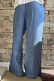 Rustic Nature Bubble Cotton Split Kick Pant Washed Denim